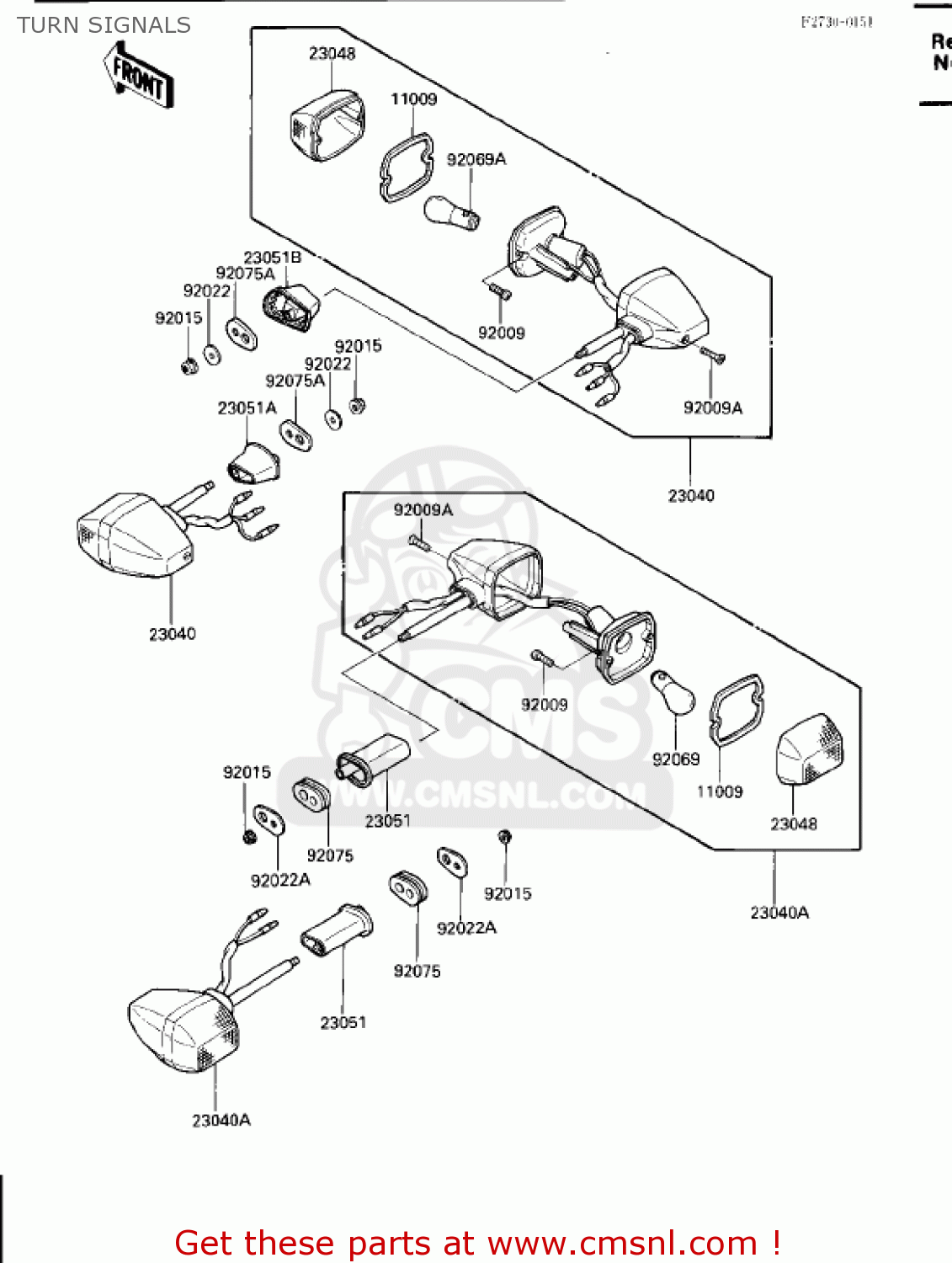 TURN SIGNALS ZX600B1 NINJA 600RX 1987 USA CALIFORNIA