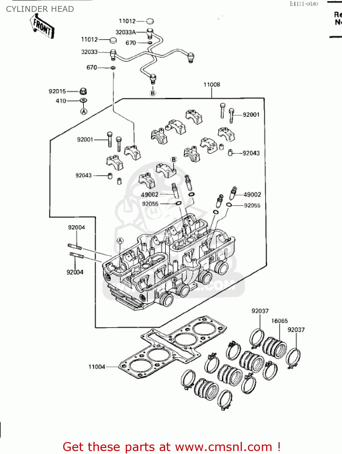 CYLINDER HEAD ZX600B1 NINJA 600RX 1987 USA CALIFORNIA