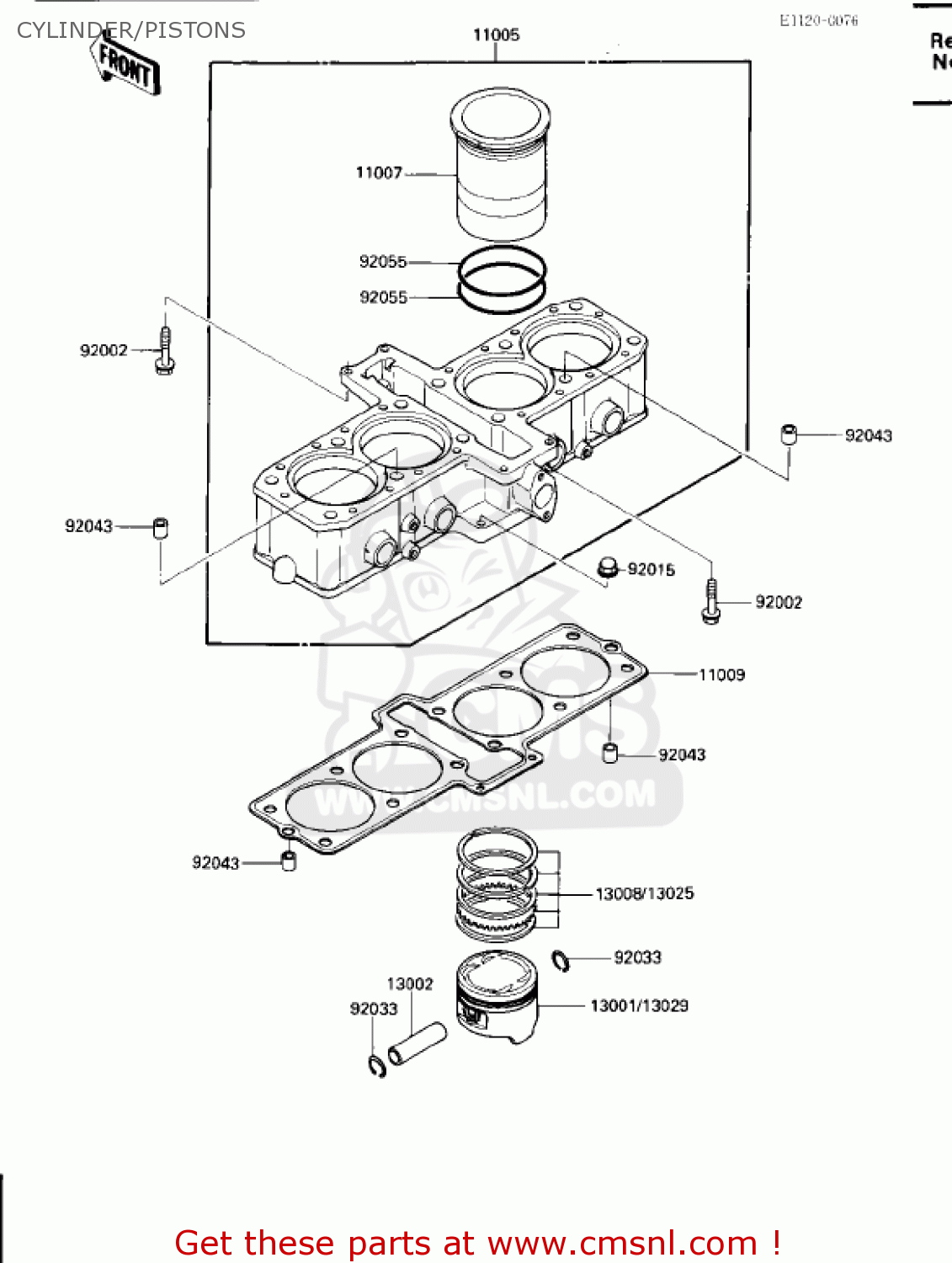 CYLINDER/PISTONS ZX600B1 NINJA 600RX 1987 USA CALIFORNIA