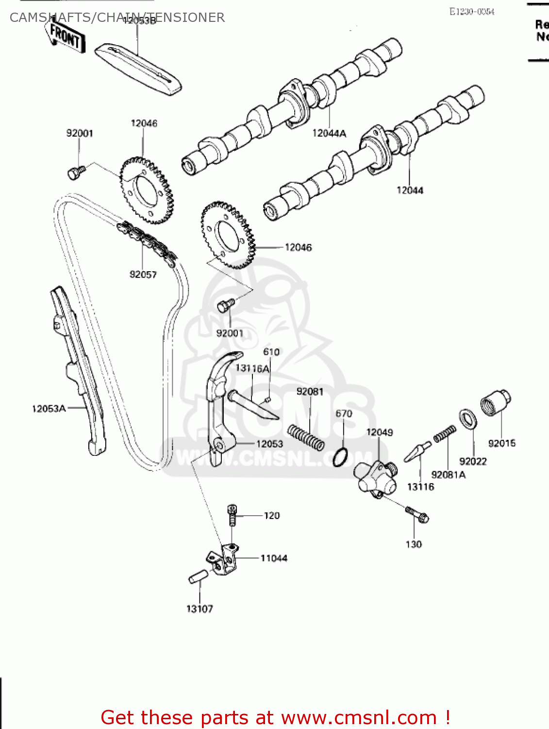CAMSHAFTS/CHAIN/TENSIONER ZX600B1 NINJA 600RX 1987 USA CALIFORNIA