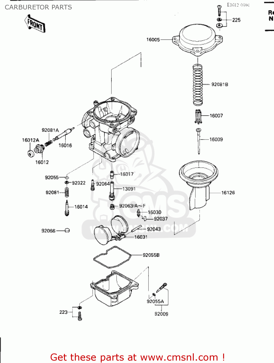 CARBURETOR PARTS ZX600B1 NINJA 600RX 1987 USA CALIFORNIA