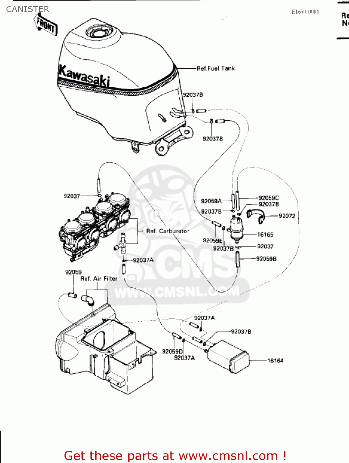 CANISTER ZX600B1 NINJA 600RX 1987 USA CALIFORNIA