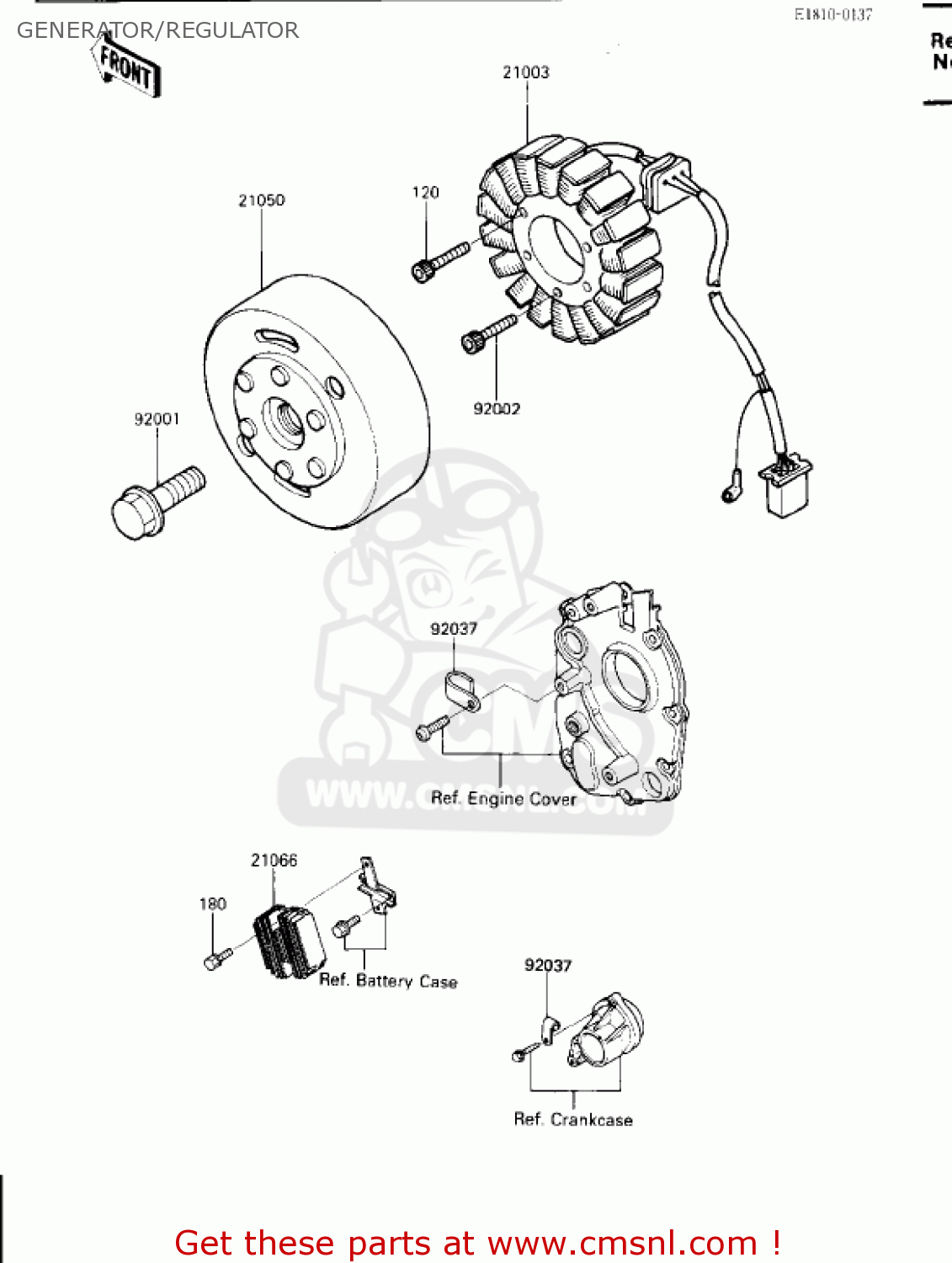 GENERATOR/REGULATOR ZX600B1 NINJA 600RX 1987 USA CALIFORNIA