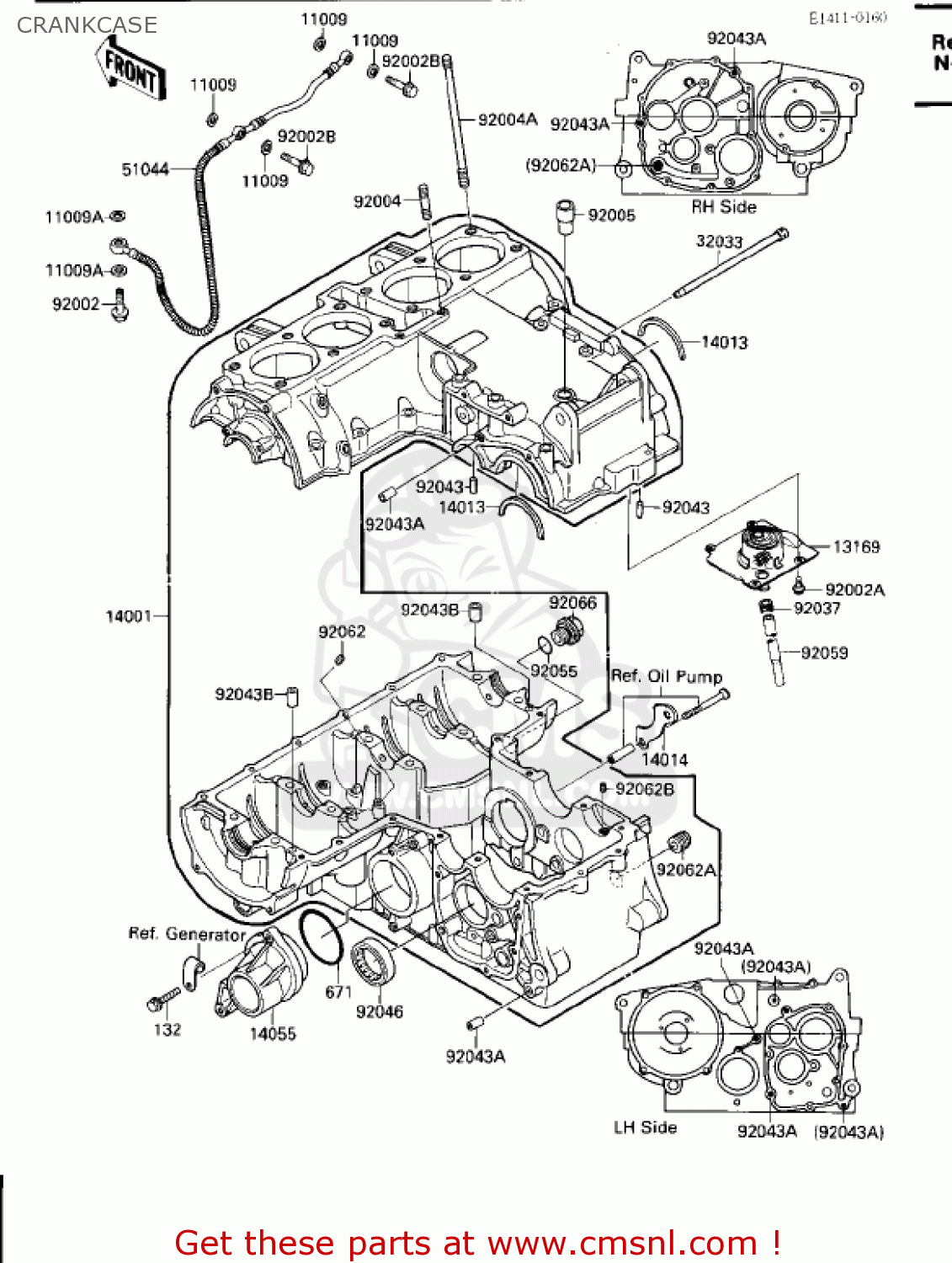 CRANKCASE ZX600B1 NINJA 600RX 1987 USA CALIFORNIA