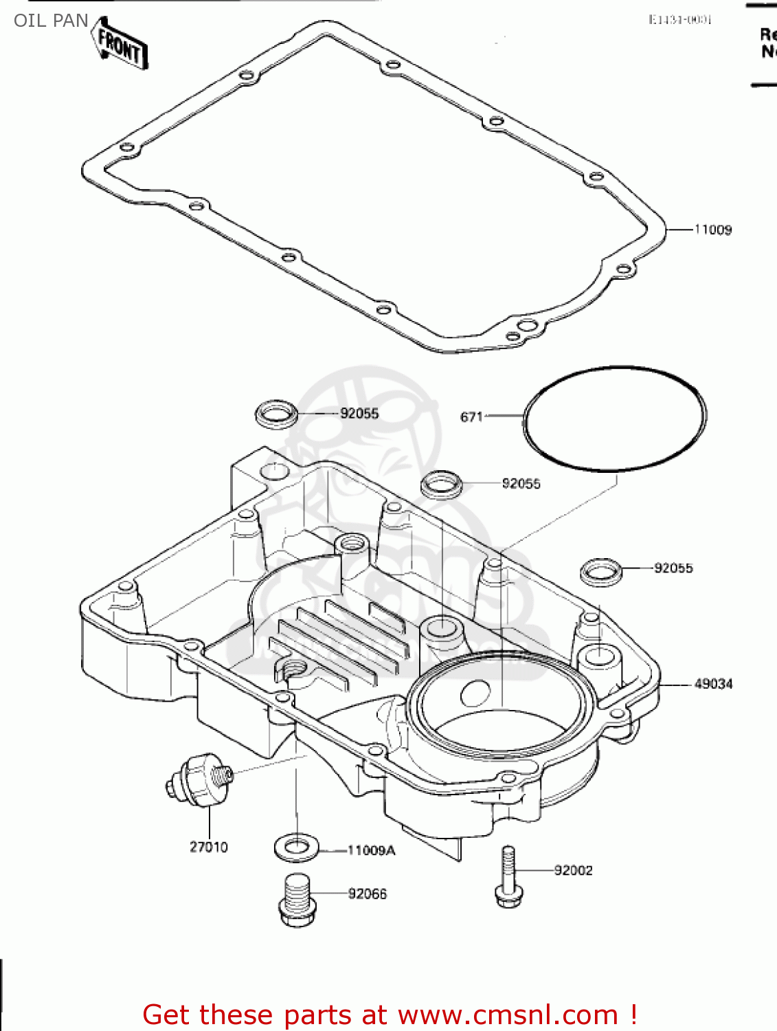 OIL PAN ZX600B1 NINJA 600RX 1987 USA CALIFORNIA