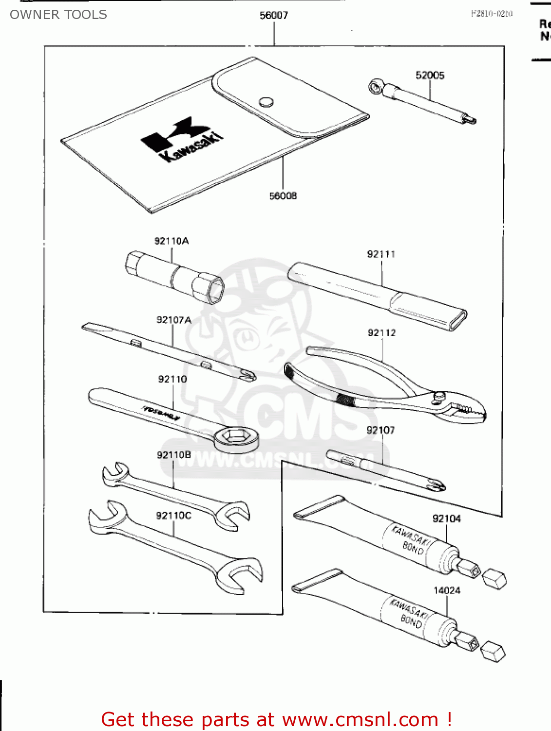 OWNER TOOLS ZX600B1 NINJA 600RX 1987 USA CALIFORNIA