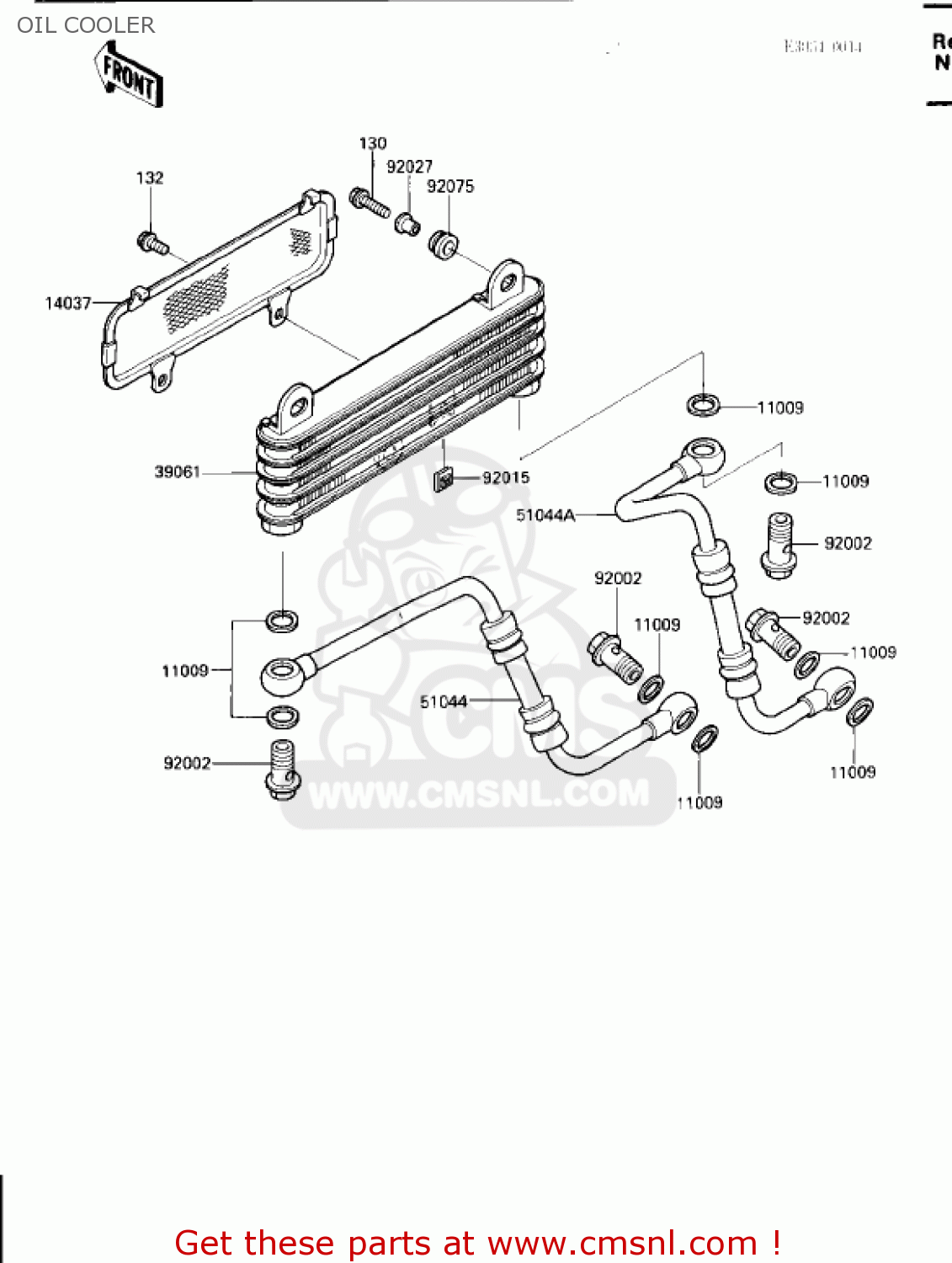 OIL COOLER ZX600B1 NINJA 600RX 1987 USA CALIFORNIA