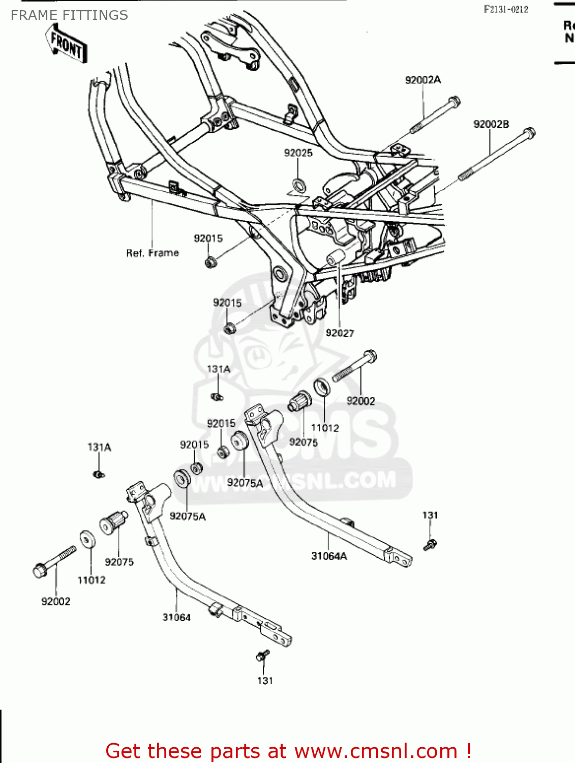 FRAME FITTINGS ZX600B1 NINJA 600RX 1987 USA CALIFORNIA