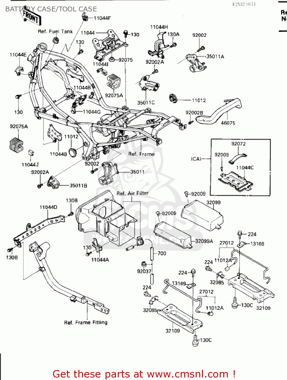 BATTERY CASE/TOOL CASE ZX600B1 NINJA 600RX 1987 USA CALIFORNIA