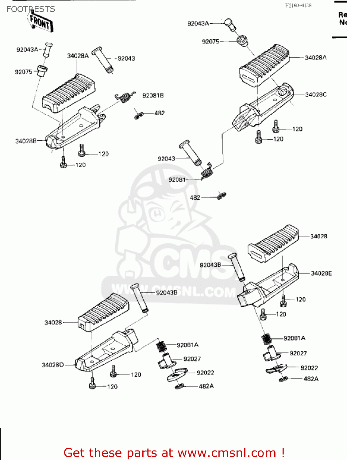FOOTRESTS ZX600B1 NINJA 600RX 1987 USA CALIFORNIA
