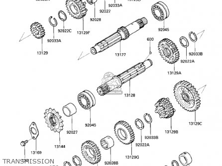 TRANSMISSION - ZX600B1 NINJA 600RX 1987 USA CALIFORNIA