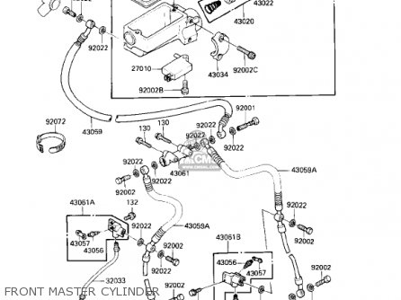 FRONT MASTER CYLINDER - ZX600B1 NINJA 600RX 1987 USA CALIFORNIA