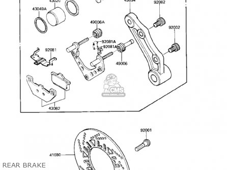 REAR BRAKE - ZX600B1 NINJA 600RX 1987 USA CALIFORNIA