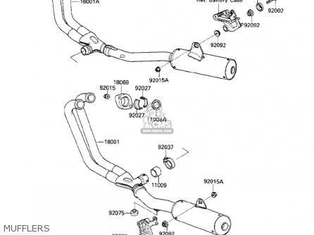 MUFFLERS - ZX600B1 NINJA 600RX 1987 USA CALIFORNIA