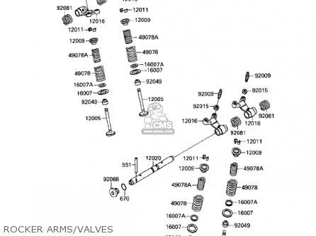 ROCKER ARMS/VALVES - ZX600B1 NINJA 600RX 1987 USA CALIFORNIA