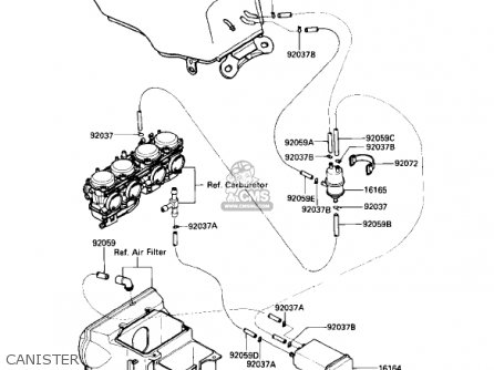 CANISTER - ZX600B1 NINJA 600RX 1987 USA CALIFORNIA