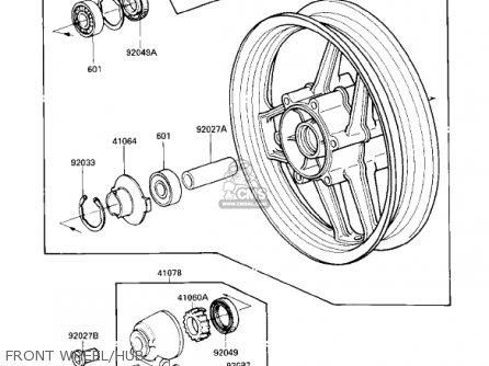 FRONT WHEEL/HUB - ZX600B1 NINJA 600RX 1987 USA CALIFORNIA