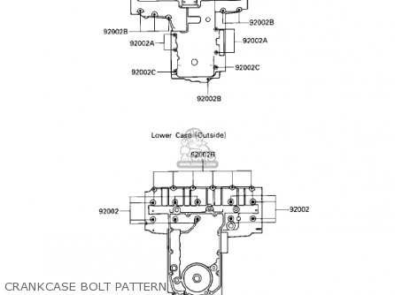 CRANKCASE BOLT PATTERN - ZX600B1 NINJA 600RX 1987 USA CALIFORNIA