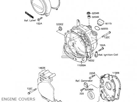 ENGINE COVERS - ZX600B1 NINJA 600RX 1987 USA CALIFORNIA