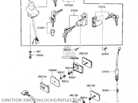 IGNITION SWITCH/LOCKS/REFLECTORS - ZX600B1 NINJA 600RX 1987 USA CALIFORNIA