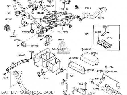 BATTERY CASE/TOOL CASE - ZX600B1 NINJA 600RX 1987 USA CALIFORNIA