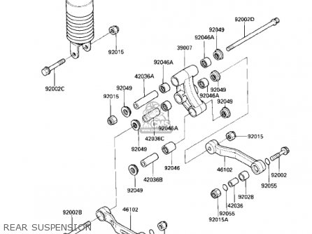 REAR SUSPENSION - ZX600B1 NINJA 600RX 1987 USA CALIFORNIA