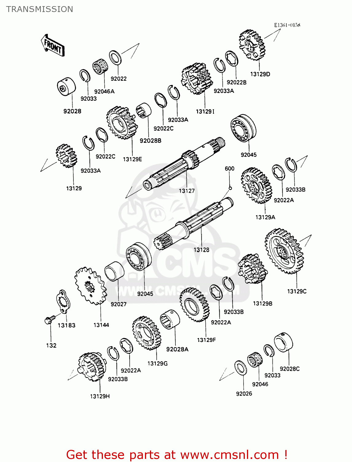 TRANSMISSION ZX600C1 GPX600R 1988 EUROPE UK FR FG GR IT NR SD SP ST