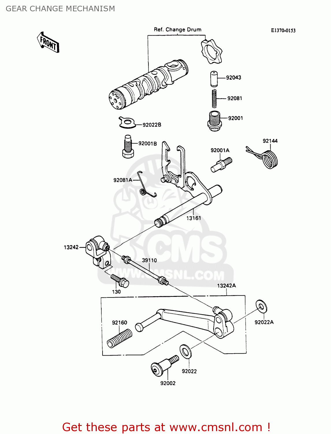 GEAR CHANGE MECHANISM ZX600C1 GPX600R 1988 EUROPE UK FR FG GR IT NR SD SP ST