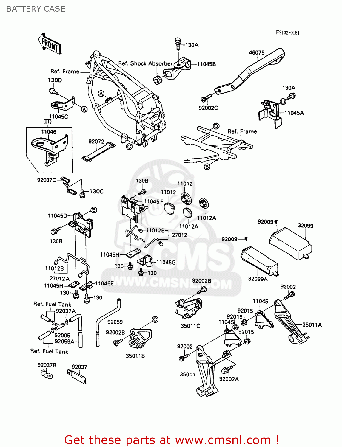 BATTERY CASE ZX600C1 GPX600R 1988 EUROPE UK FR FG GR IT NR SD SP ST