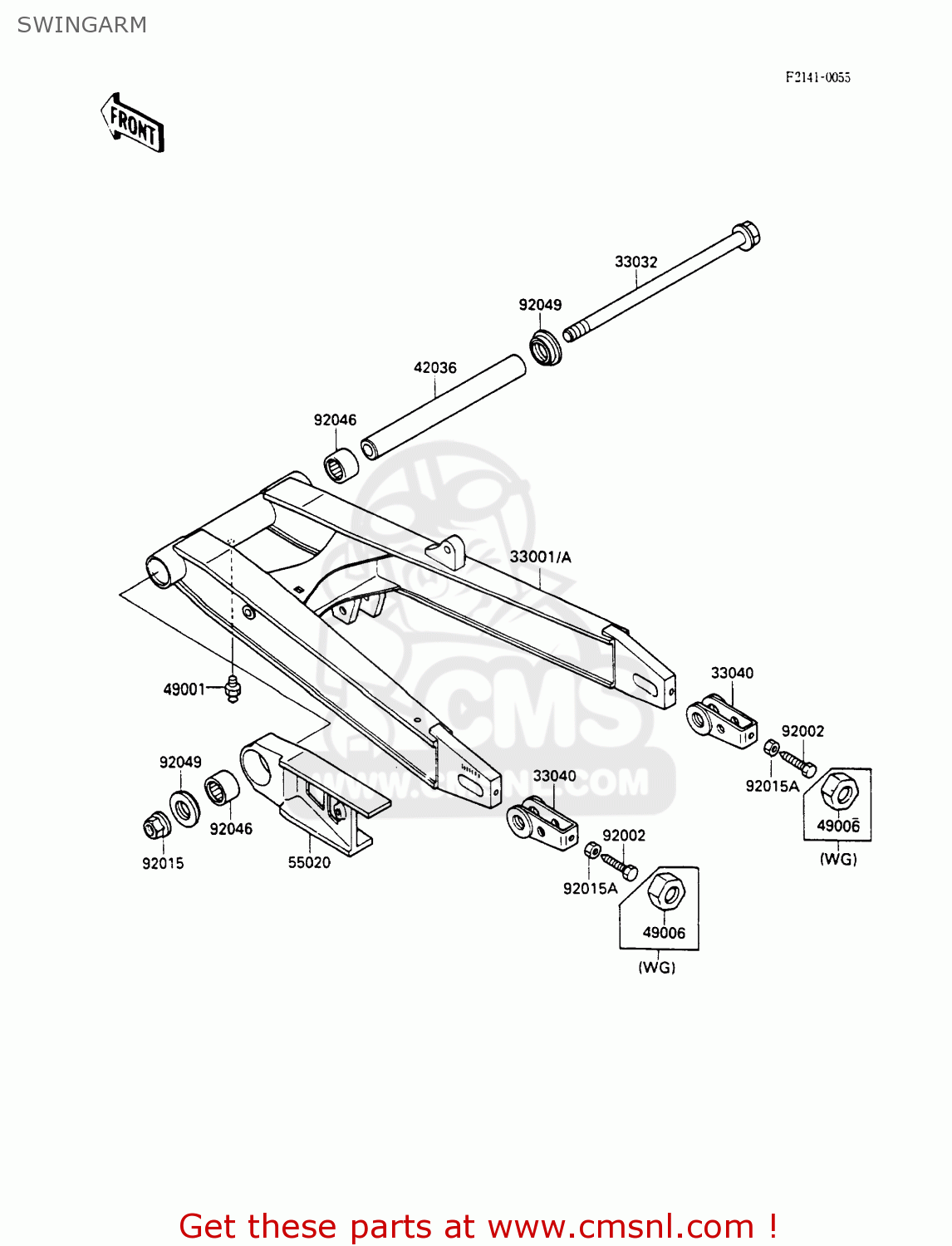 SWINGARM ZX600C1 GPX600R 1988 EUROPE UK FR FG GR IT NR SD SP ST