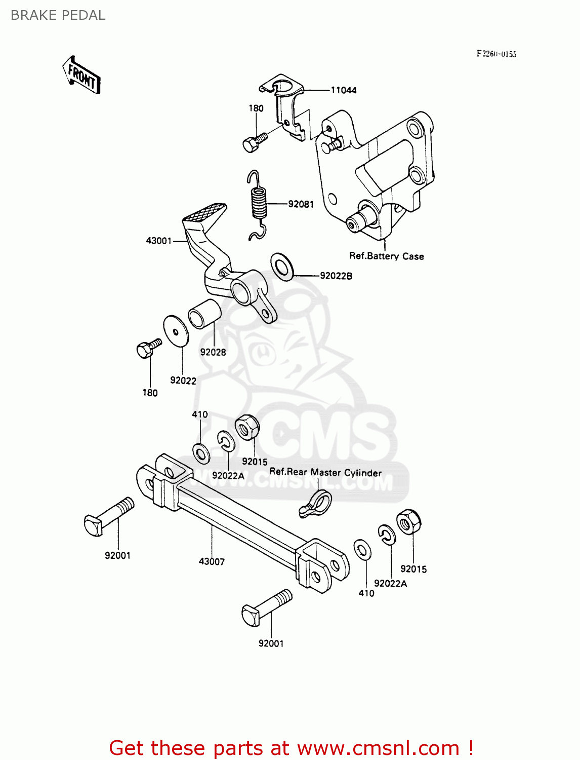 BRAKE PEDAL ZX600C1 GPX600R 1988 EUROPE UK FR FG GR IT NR SD SP ST
