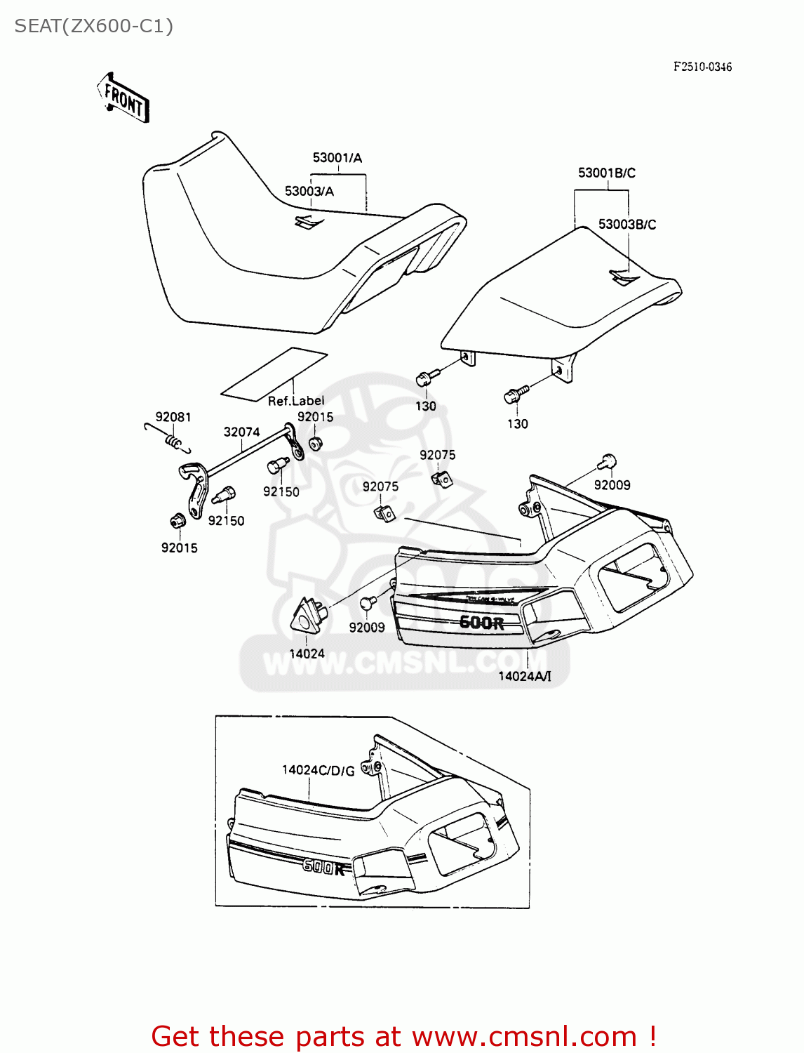 SEAT(ZX600-C1) ZX600C1 GPX600R 1988 EUROPE UK FR FG GR IT NR SD SP ST