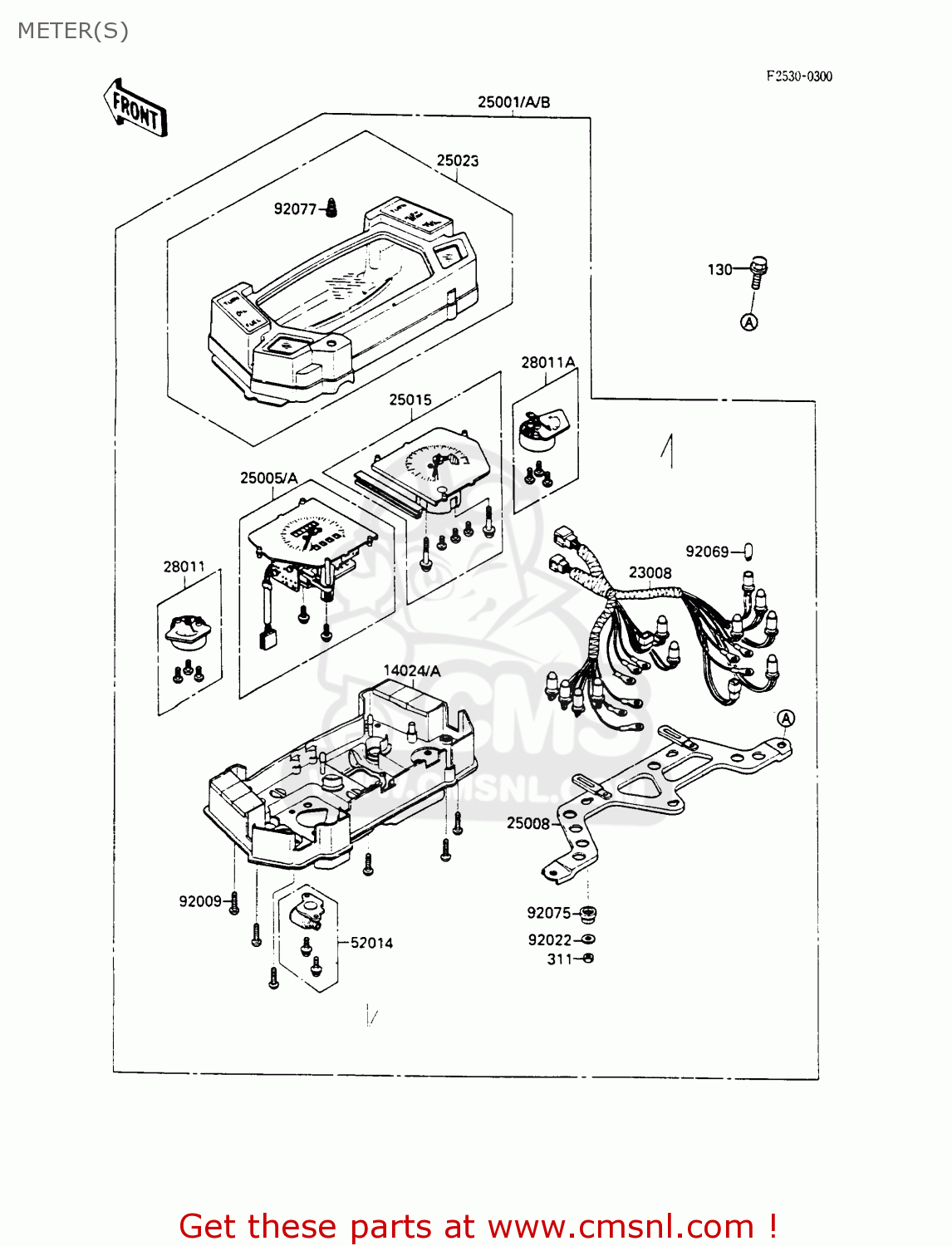 METER(S) ZX600C1 GPX600R 1988 EUROPE UK FR FG GR IT NR SD SP ST