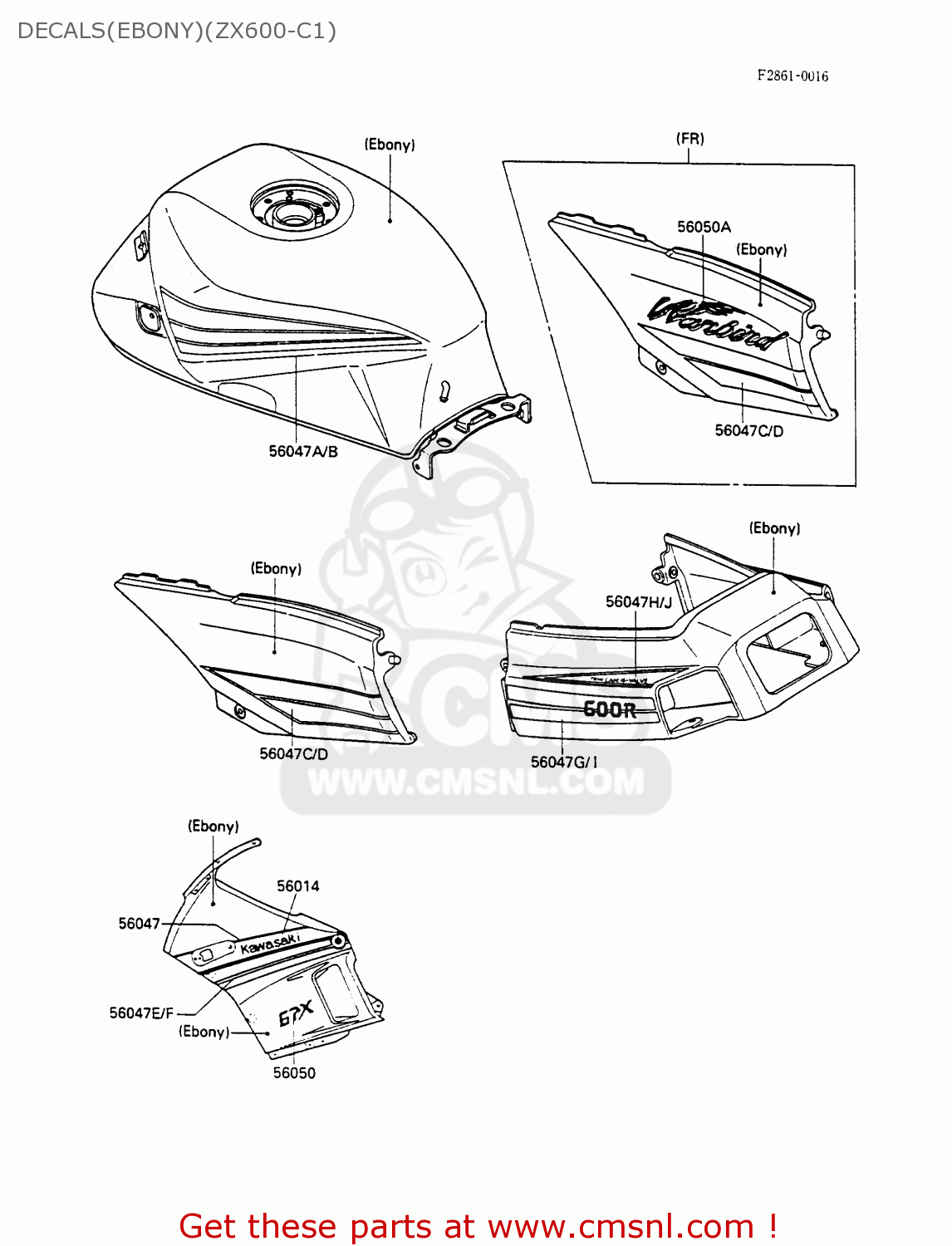 DECALS(EBONY)(ZX600-C1) ZX600C1 GPX600R 1988 EUROPE UK FR FG GR IT NR SD SP ST
