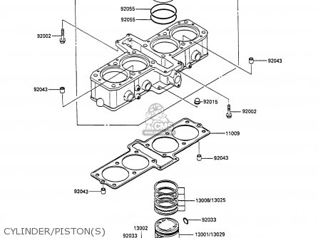 CYLINDER/PISTON(S) - ZX600C1 GPX600R 1988 EUROPE UK FR FG GR IT NR SD SP ST