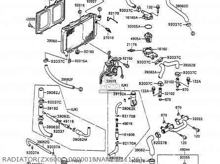 RADIATOR(ZX600C-000001&NAMI.011126) - ZX600C1 GPX600R 1988 EUROPE UK FR FG GR IT NR SD SP ST