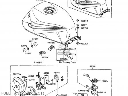 FUEL TANK(ZX600-C1) - ZX600C1 GPX600R 1988 EUROPE UK FR FG GR IT NR SD SP ST