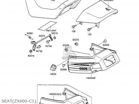 SEAT(ZX600-C1) - ZX600C1 GPX600R 1988 EUROPE UK FR FG GR IT NR SD SP ST