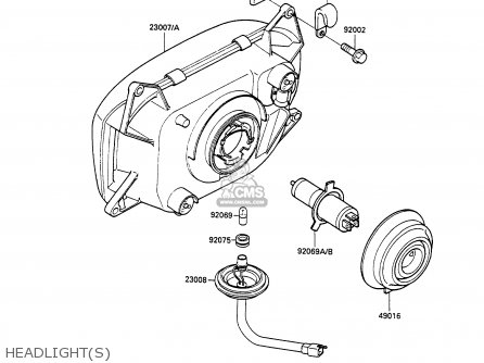 HEADLIGHT(S) - ZX600C1 GPX600R 1988 EUROPE UK FR FG GR IT NR SD SP ST