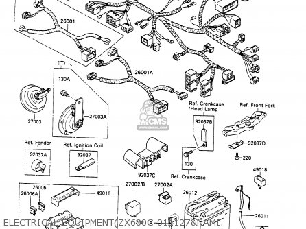 ELECTRICAL EQUIPMENT(ZX600C-011127&NAMI. - ZX600C1 GPX600R 1988 EUROPE UK FR FG GR IT NR SD SP ST
