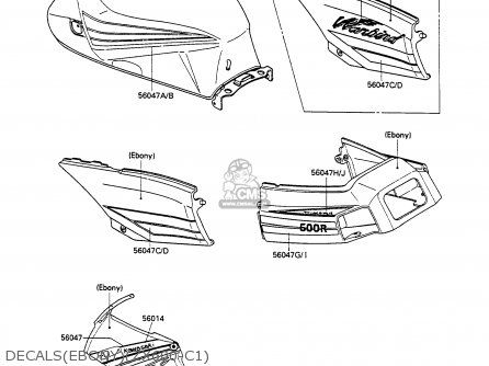 DECALS(EBONY)(ZX600-C1) - ZX600C1 GPX600R 1988 EUROPE UK FR FG GR IT NR SD SP ST