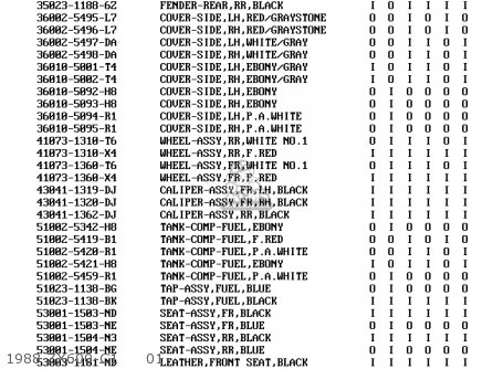 1988 ZX600-C1     01 - ZX600C1 GPX600R 1988 EUROPE UK FR FG GR IT NR SD SP ST