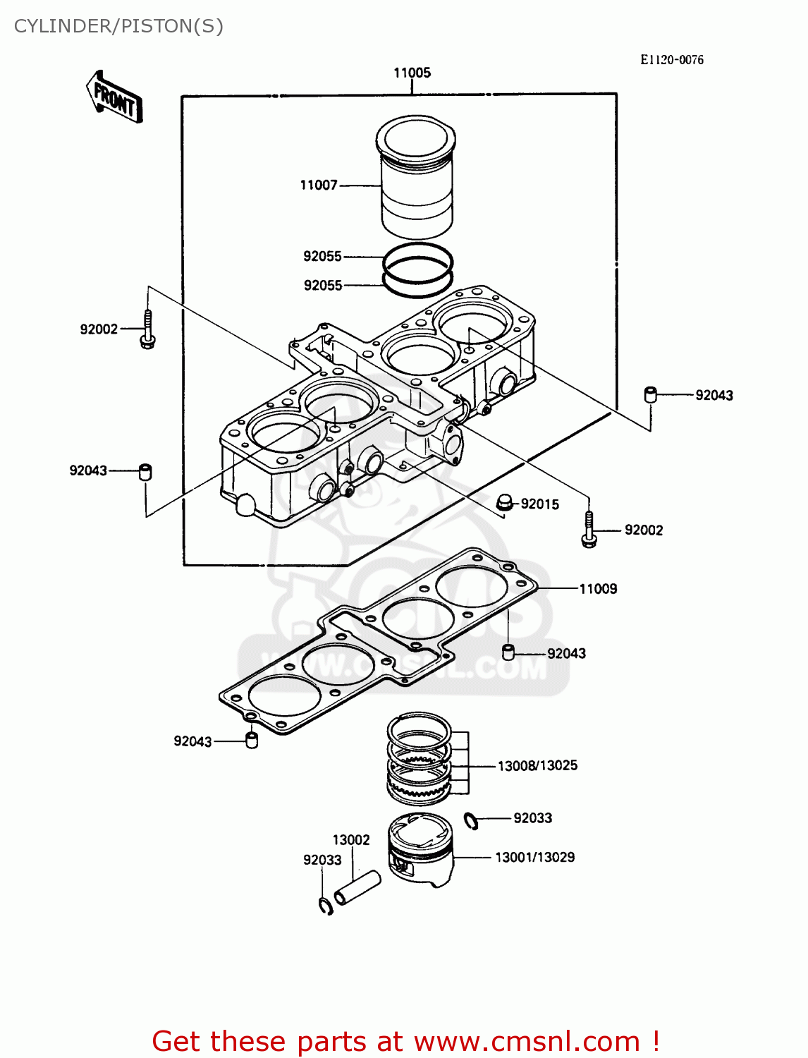 CYLINDER/PISTON(S) ZX600C1 NINJA 600R 1988 USA CALIFORNIA CANADA