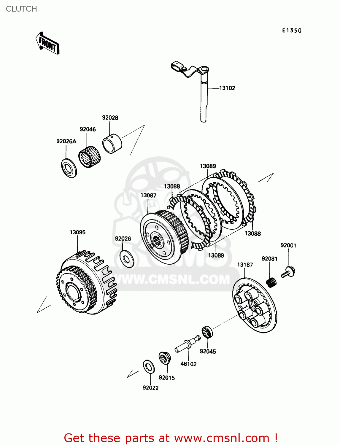 CLUTCH ZX600C1 NINJA 600R 1988 USA CALIFORNIA CANADA