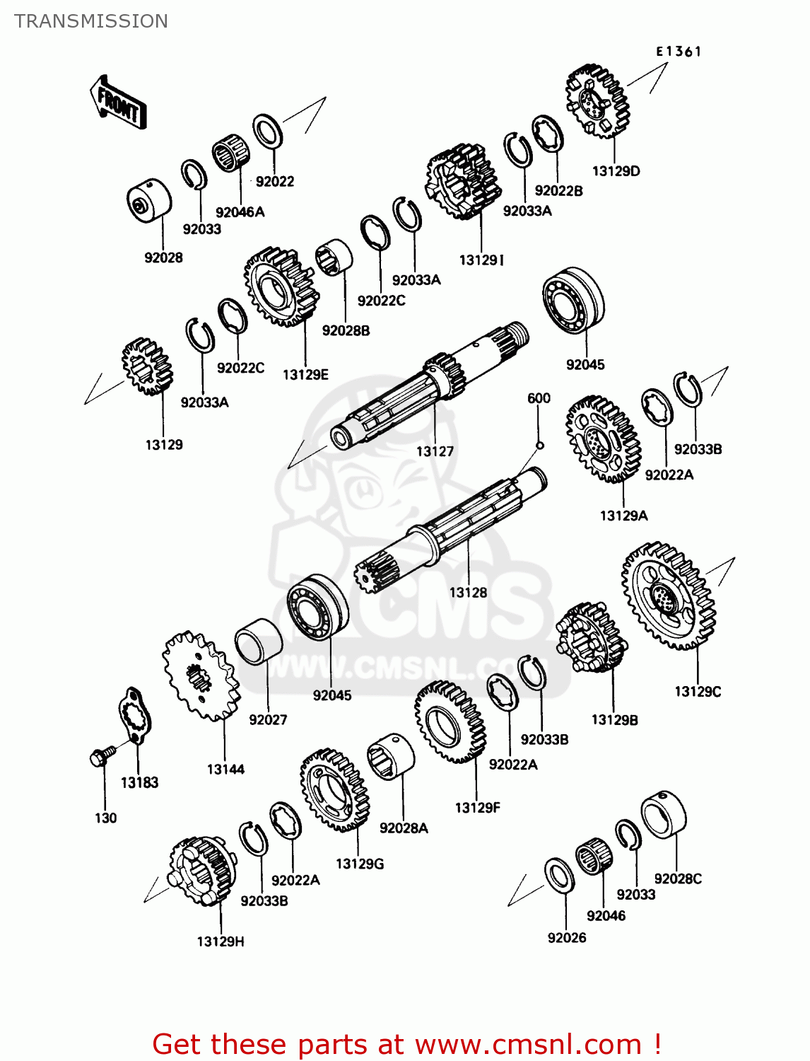 TRANSMISSION ZX600C1 NINJA 600R 1988 USA CALIFORNIA CANADA