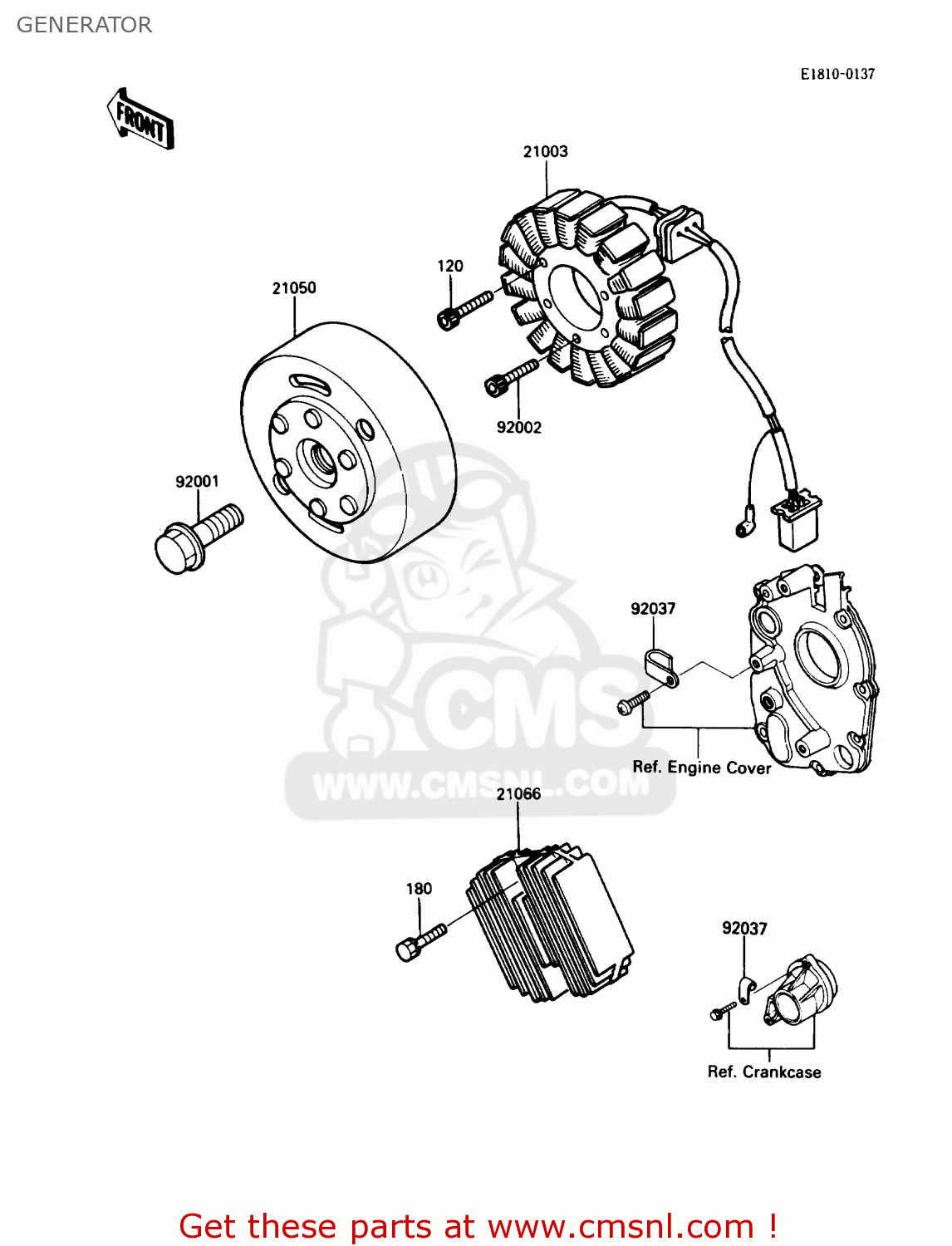 GENERATOR ZX600C1 NINJA 600R 1988 USA CALIFORNIA CANADA