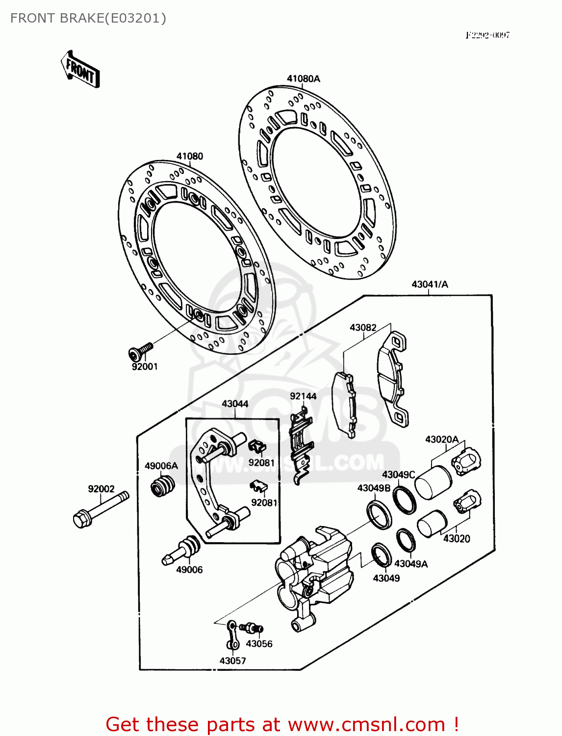 FRONT BRAKE(E03201) ZX600C1 NINJA 600R 1988 USA CALIFORNIA CANADA