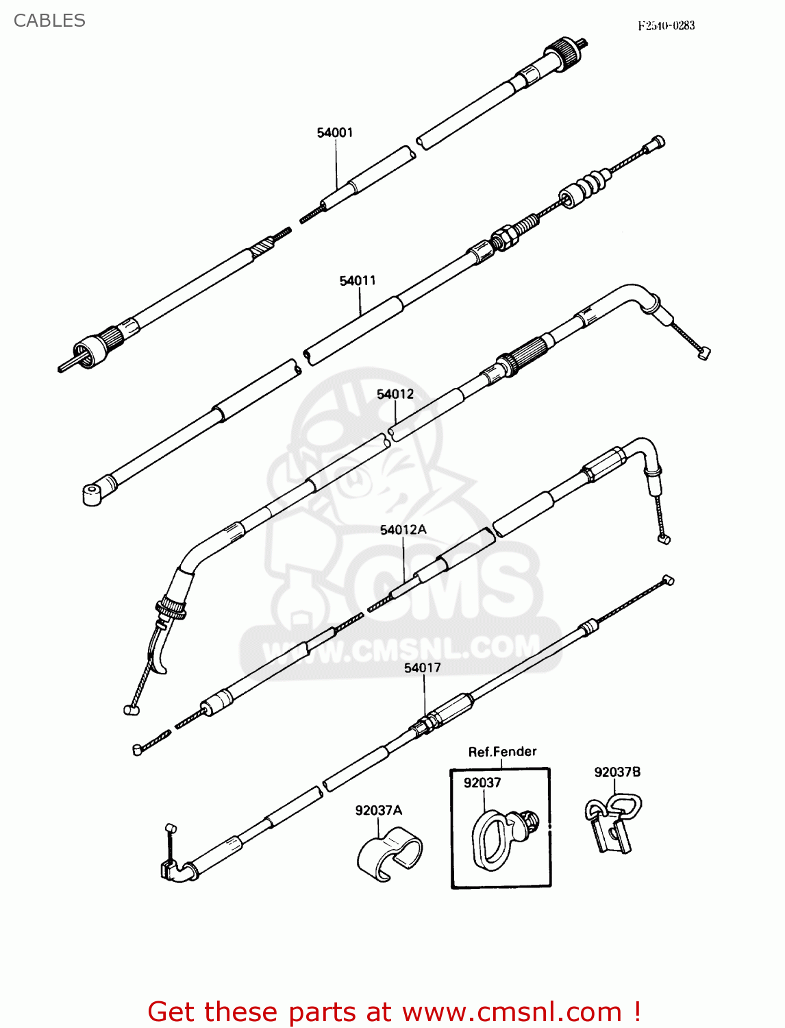 CABLES ZX600C1 NINJA 600R 1988 USA CALIFORNIA CANADA