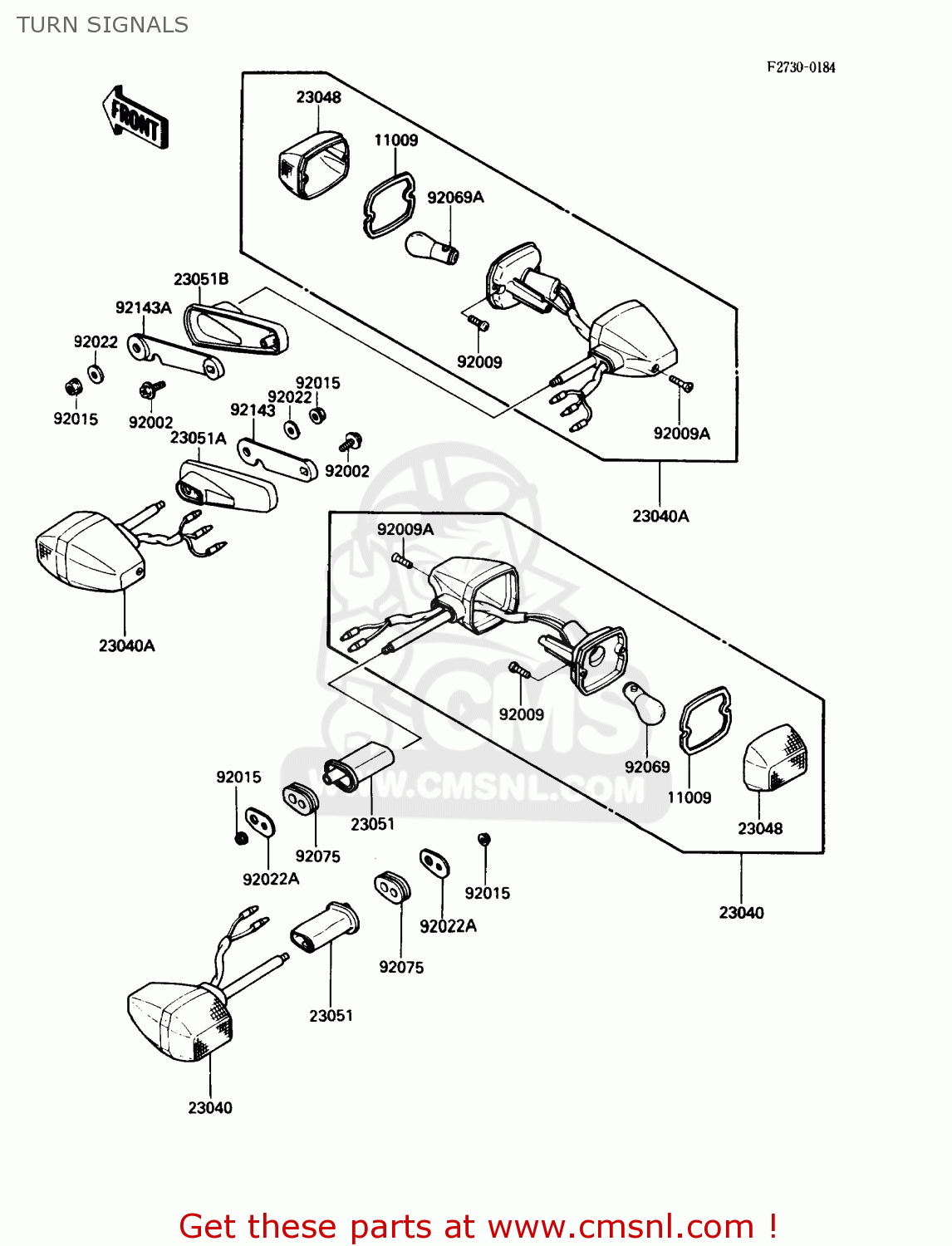 TURN SIGNALS ZX600C1 NINJA 600R 1988 USA CALIFORNIA CANADA