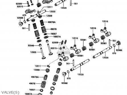 VALVE(S) - ZX600C1 NINJA 600R 1988 USA CALIFORNIA CANADA
